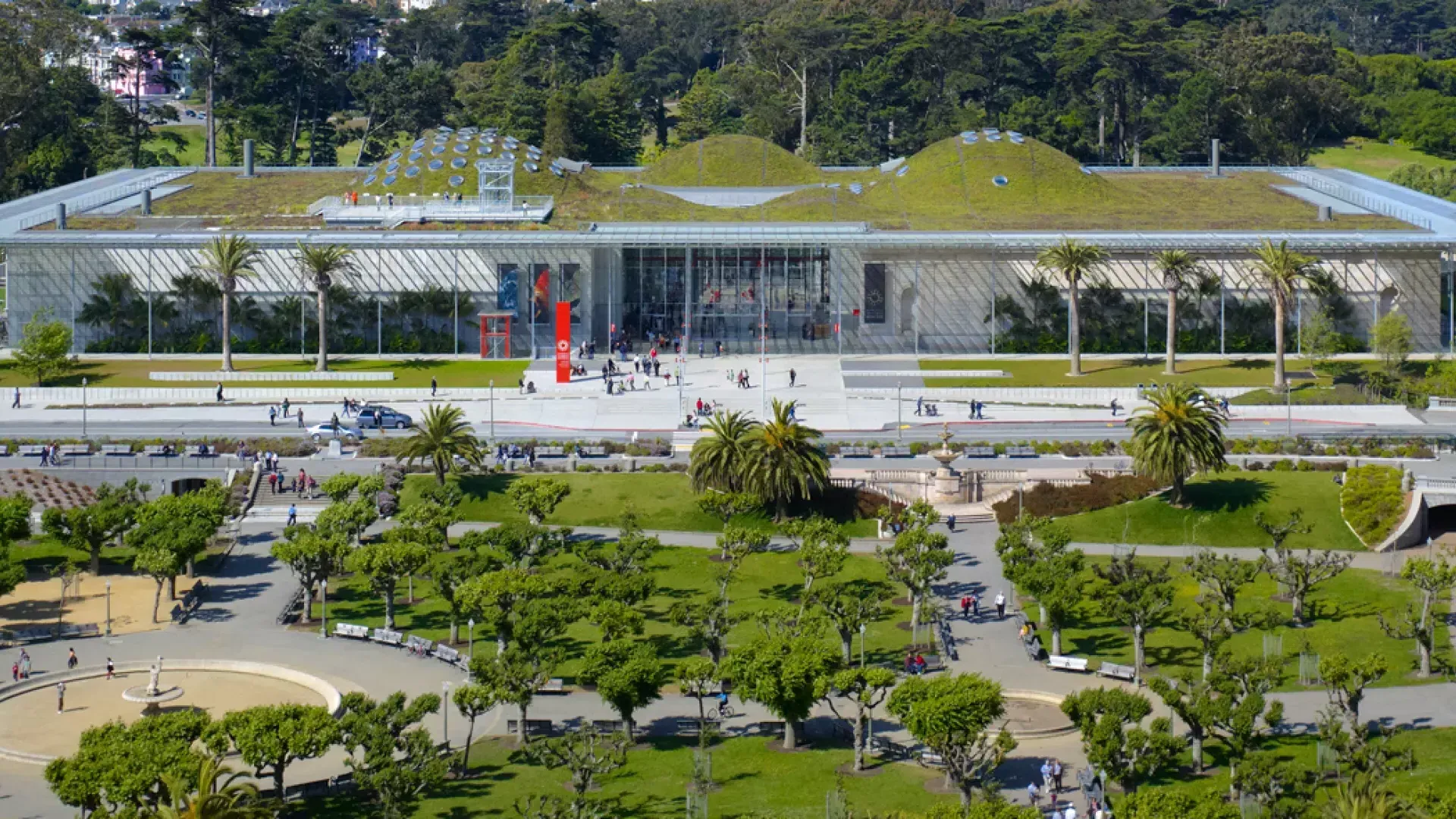 El exterior de la Academia de Ciencias de California.